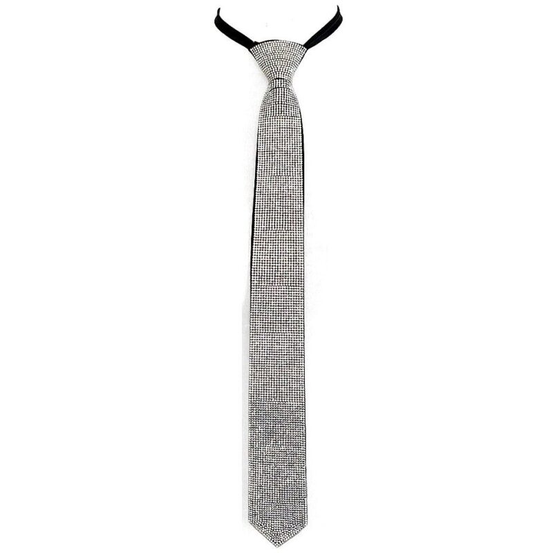 Long Dazzling Rhinestone Adjustable NeckTie Necklace