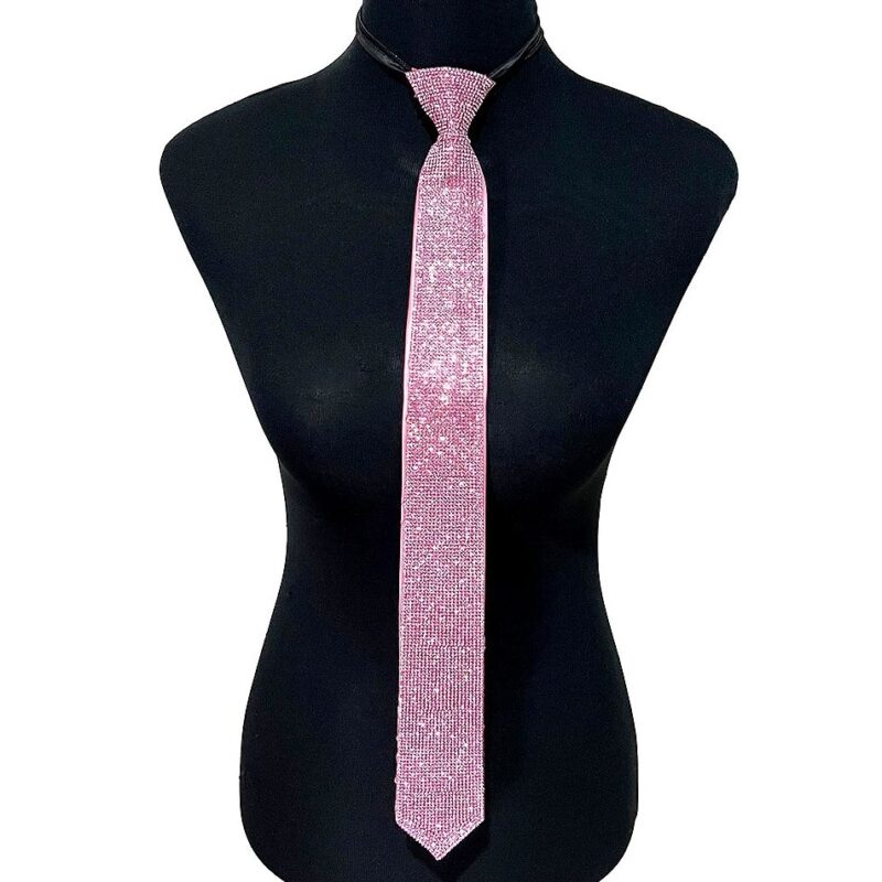 Long Dazzling Rhinestone Adjustable NeckTie Necklace