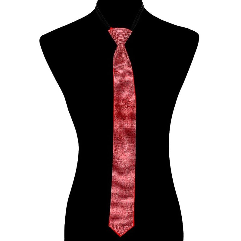 Long Dazzling Rhinestone Adjustable NeckTie Necklace