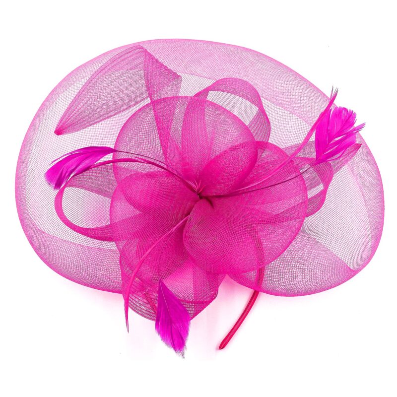 Front Hat Tulle Flower Feather Gatsby Fascinator Hat