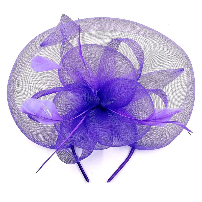 Front Hat Tulle Flower Feather Gatsby Fascinator Hat