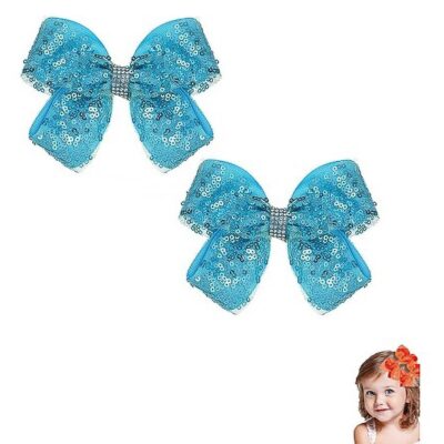 12pk Bling Glitter Hair Bow Pin