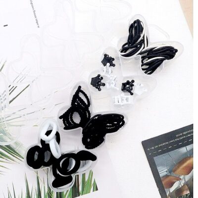 12pk Butterfly Case Four Seperate Hair Clip Tie Set