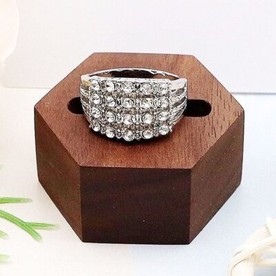 12pk Four Lines Rhinestone Bling Rings
