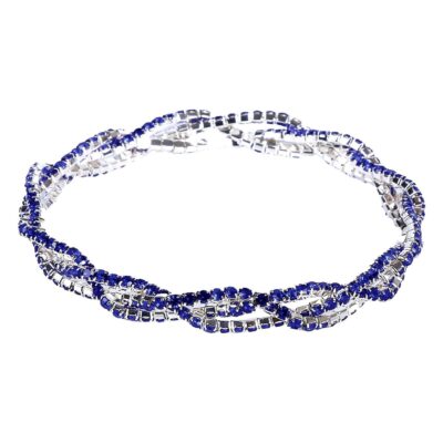 3 Lines Twist Rhinestone Stretch Bracelet