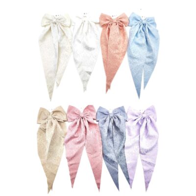 Flower Pattern Hair Bow Ribbon Barrettes