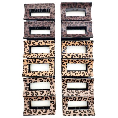 Leopard Print Hair Claw Rectangle Headpiece