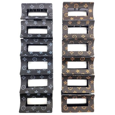 Flower Monogram Hair Claw Rectangle Headpiece