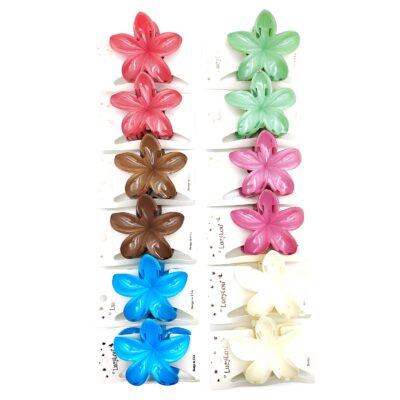 Glossy Plumeria Flower Hair Clip Pins
