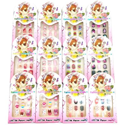 Princess Cartoon Press On Nails for Kids 12pcs