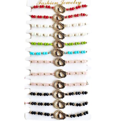 Kitten Face Bead String Knot Bracelet