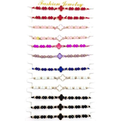 Clover Beads String Knot Bracelet