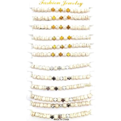 Ivory Cross String Bracelet