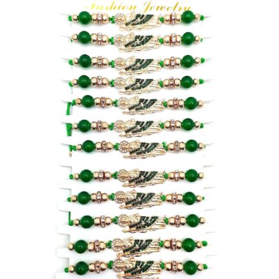 Saint Jude Green Stone Religious Bracelet