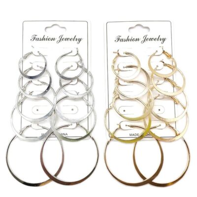 Multi Size Flat Hoop Earrings