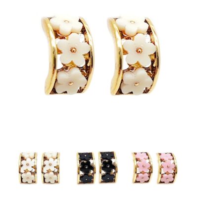 Daisy Flower Huggy Hoop Earrings