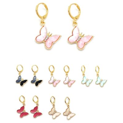 Chunky Dangle Butterfly Earrings