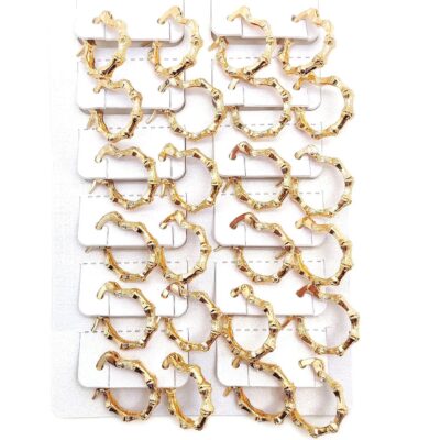 Gold Bamboo Mini Hoop Earrings