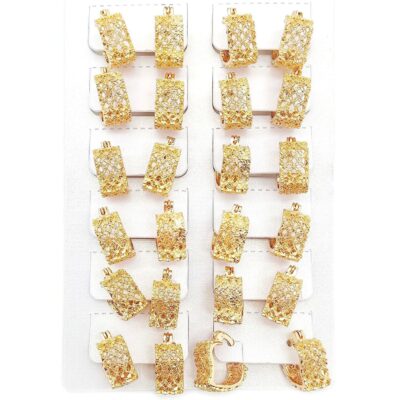 Gold Mesh Heart Mini Hoop Earrings