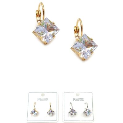 Square Rhinestone Stud Earrings