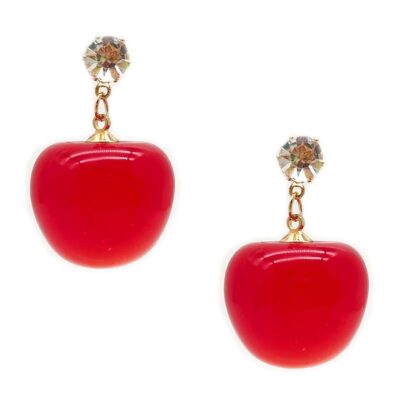 Chunky Cherry Dangle Earrings