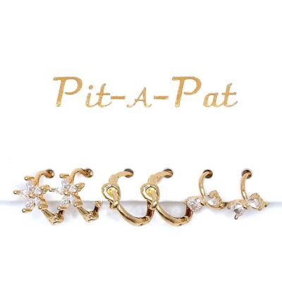 3 Pair Flower Bow Theme Mini Hoop Earrings Set