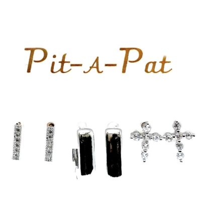 3 Pair Cross Bar Theme Mini Hoop Stud Earrings