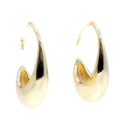 Bold Shine J Shape Fashion Hoop Earrings