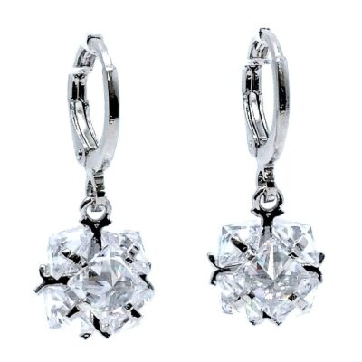 Crystal Dangle Cubic Zirconia Mini Hoop Earrings