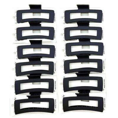 Black Matte Rectangle Hair Claw Jaw Headpiece