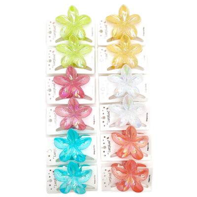 Shiny Plumeria Flower Hair Claw Headpiece