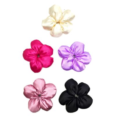 Silky Flower Hair Tie Scrunchie Band Set