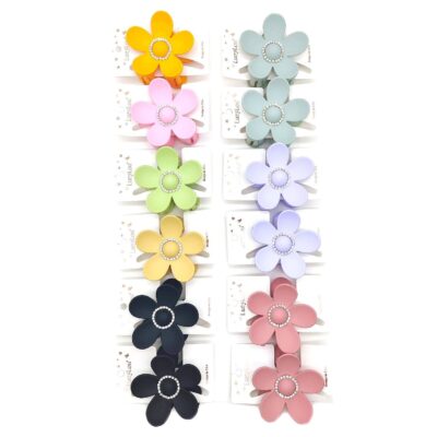 Daisy Rhinestone Matt Finish Hair Claw