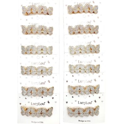 Three Butterfly Hair Barrette Clip