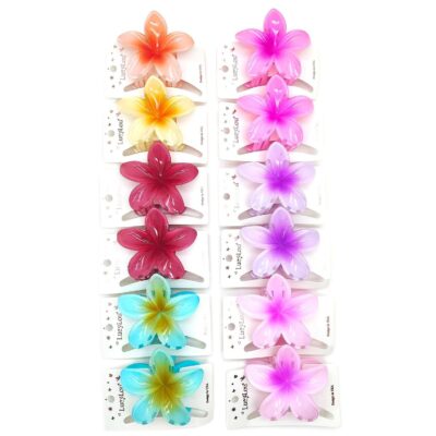 Colorful Plumeria Hair Claw Headpiece