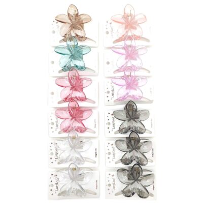 Transparent Plumeria Hair Claw