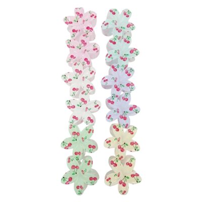 Cherry Print Plumeria Shape Hair Clip