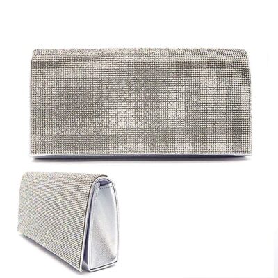 Rhinestone Patch Bling Shiny Evening Bag Clutch Big