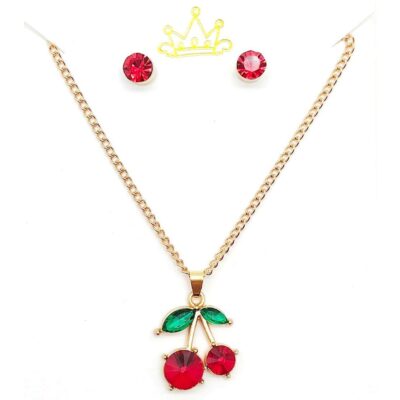 Cherry Pendant Necklace Set