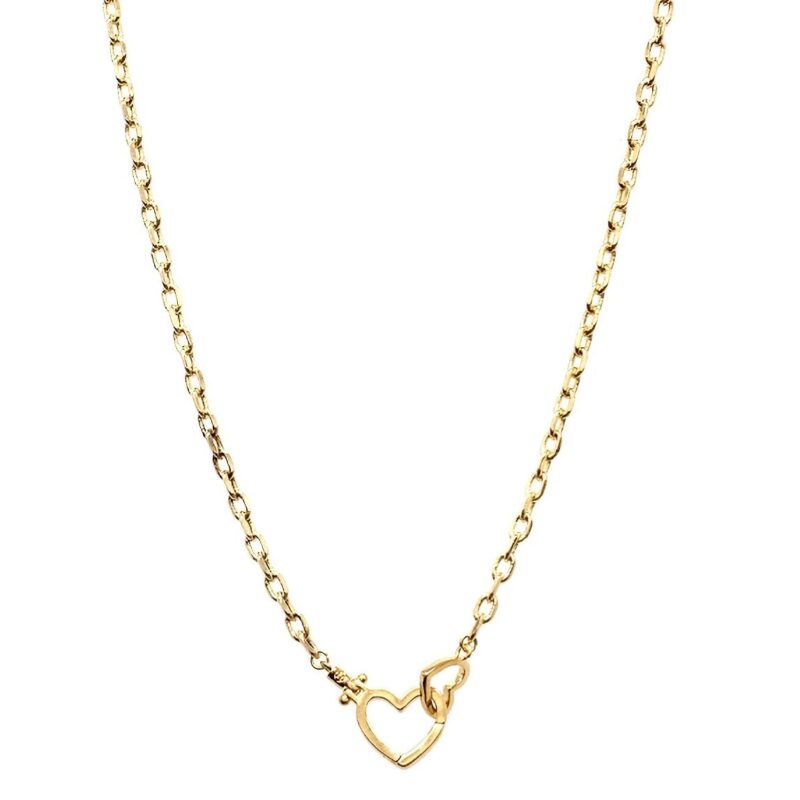 Connected Double Heart Chain Necklace