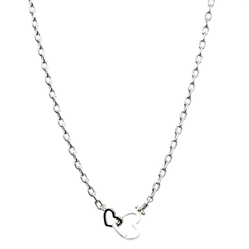 Connected Double Heart Chain Necklace