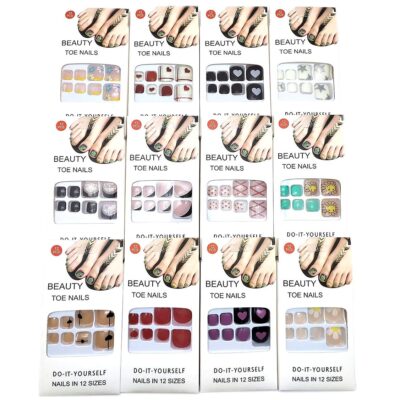 Fashion Design Press On Toenails Set