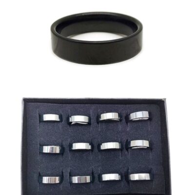 Solid Black Stainless Steel Ring