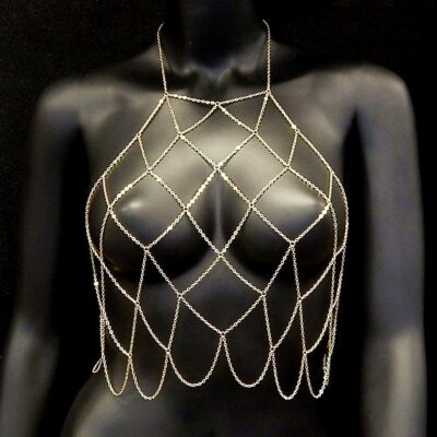 Net Chain Front Breast Bra Body Jewelry
