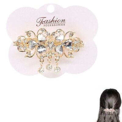 Heart Rhinestone Hair Barrette Clip