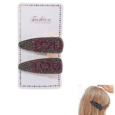 I Love You Rhinestone Hair Clip