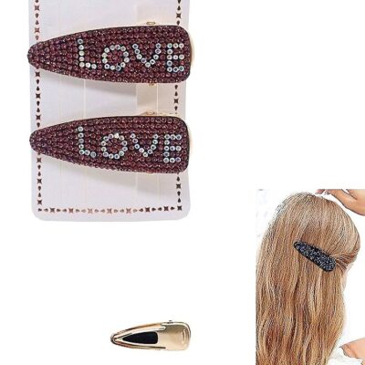 Love Rhinestone Hair Clip