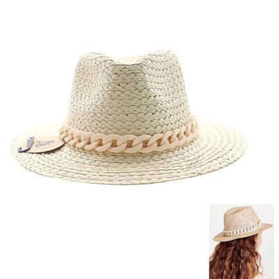 Ultra Light Chain Braided Straw Fedora Hat