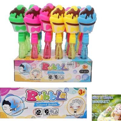 Ice Cream Cup Lid Bubble Stick Toy