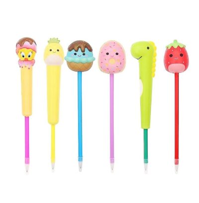Cute Character Head Ball Point Pen Set